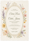 Wildflower Romance Wedding Invitation Template