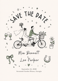 Tandem Bicycle Save the Date
