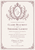 French Château Monogram Invitation