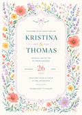 Wildflower Oval Frame Invitation